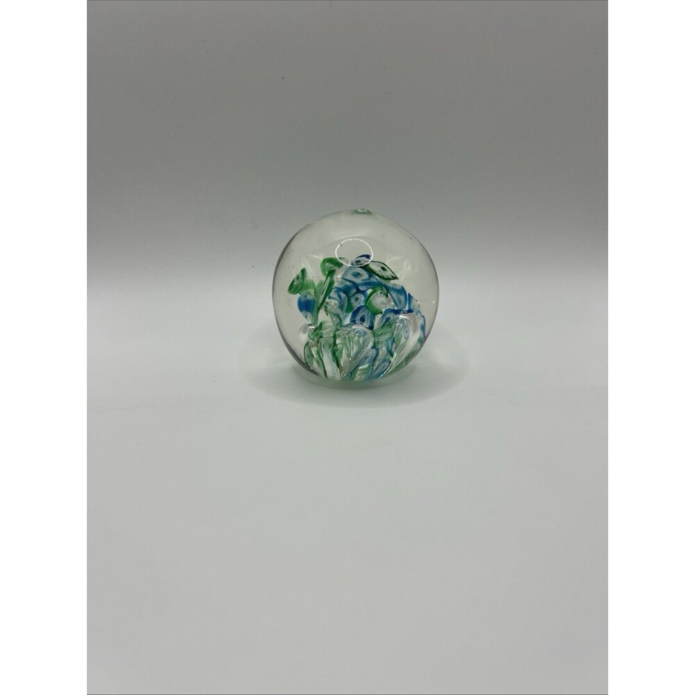 Dynasty Gallery Heirloom Collectable Paperweight Blue and Green Swirl